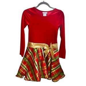 Bonnie Jean Holiday Christmas Red Plaid Dress Big Girls size 14